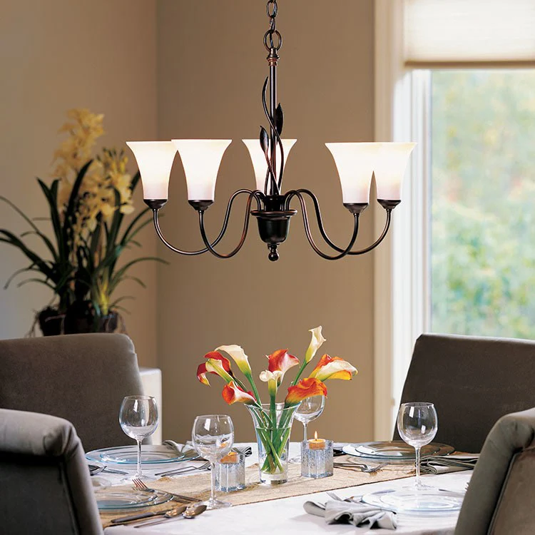 Forged Leaves Five-Light Chandelier - Fashion Us