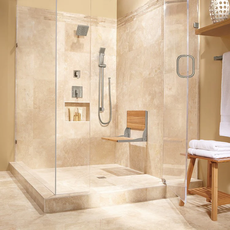 Teak Fold-Down Shower Seat - Fashion Us