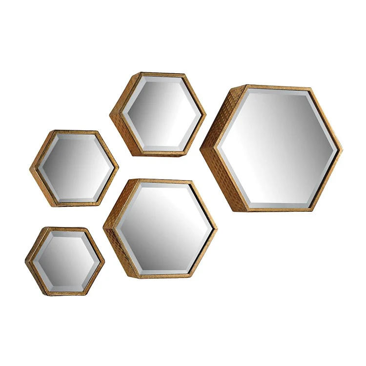 Hexagonal Wall Mirrors Set of 5 - Fashion Us