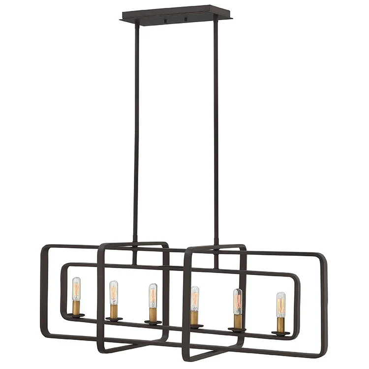 Quentin Six-Light Linear Chandelier - Fashion Us